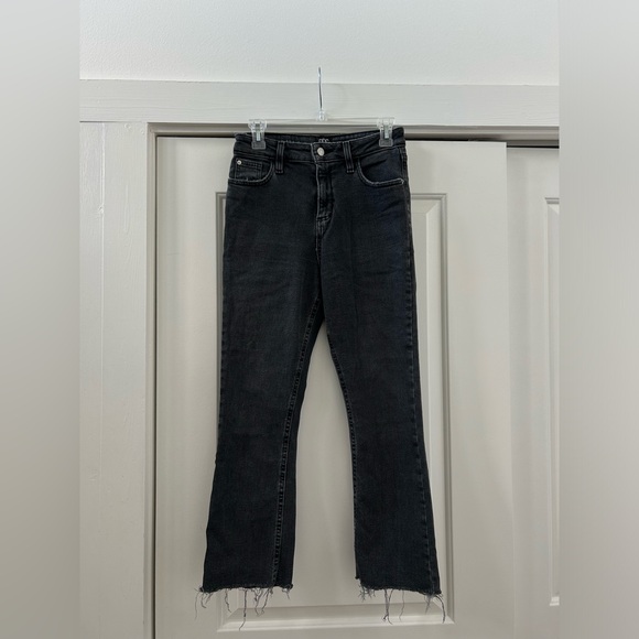 Urban Outfitters BDG Kick Flare High Rise Cropped Faded Black Jeans - Size 26 - Picture 2 of 6